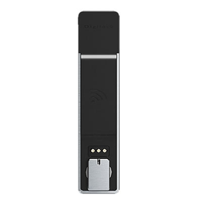 A lock that works with a smartphone and RFID fob.